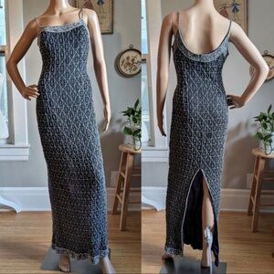 Vintage Papell Boutique Silk Beaded Evening Dress
